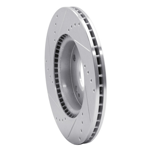 R1 17-22 Hyundai Ioniq Front Right Drilled & Slotted Silver Brake Rotor