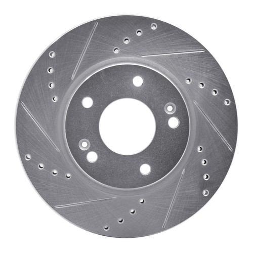 R1 17-22 Hyundai Ioniq Front Left Drilled & Slotted Silver Brake Rotor