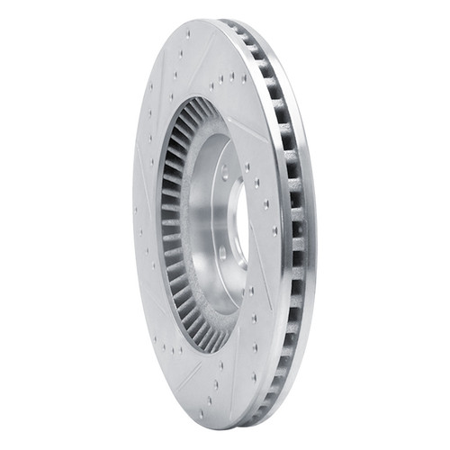 R1 13-20 Hyundai SANTA FE Front Right Drilled & Slotted Silver Brake Rotor