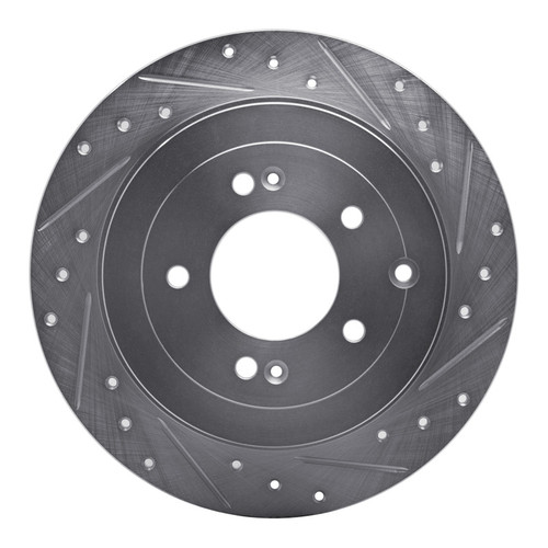 R1 16-22 Hyundai TUCSON Rear Right Drilled & Slotted Silver Brake Rotor