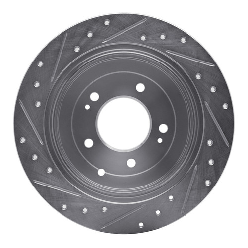 R1 16-22 Hyundai TUCSON Rear Right Drilled & Slotted Silver Brake Rotor