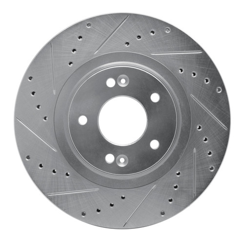 R1 13-20 Hyundai SANTA FE Sport Front Left Drilled & Slotted Silver Brake Rotor
