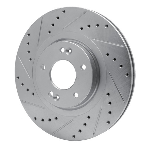 R1 13-20 Hyundai SANTA FE Sport Front Left Drilled & Slotted Silver Brake Rotor