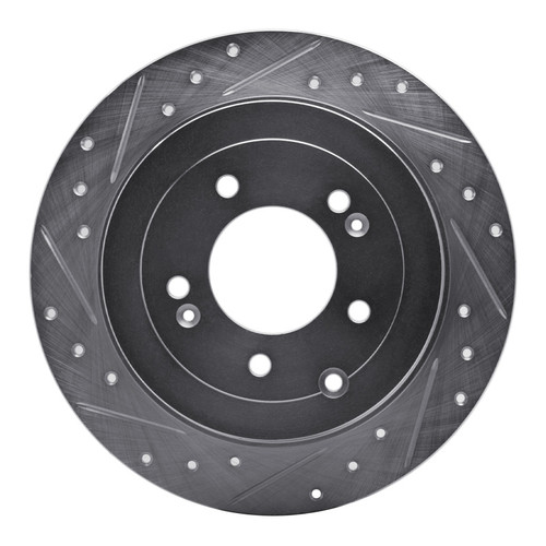 R1 16-22 Hyundai TUCSON Rear Left Drilled & Slotted Silver Brake Rotor
