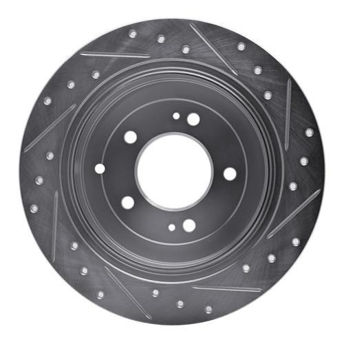R1 16-22 Hyundai TUCSON Rear Left Drilled & Slotted Silver Brake Rotor