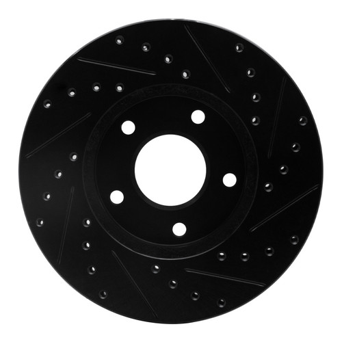 R1 02-07 Nissan X-Trail (Mexico) Front Left Drilled & Slotted Black Brake Rotor