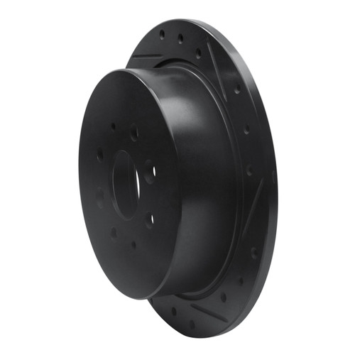 R1 03-07 Peugeot 307 (Mexico) Rear Right Drilled & Slotted Black Brake Rotor