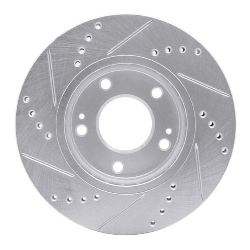 R1 01-05 Hyundai SANTA FE Front Right Drilled & Slotted Silver Brake Rotor