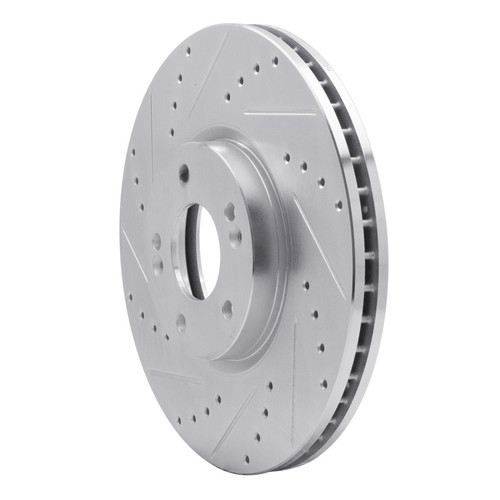 R1 07-12 Hyundai Veracruz Front Left Drilled & Slotted Silver Brake Rotor