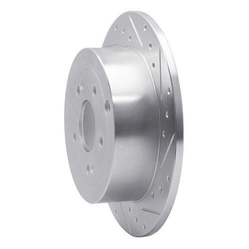 R1 07-09 Hyundai SANTA FE Rear Right Drilled & Slotted Silver Brake Rotor