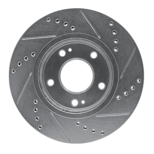 R1 01-05 Hyundai SANTA FE Front Left Drilled & Slotted Silver Brake Rotor