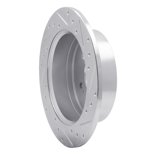 R1 07-09 Hyundai SANTA FE Rear Left Drilled & Slotted Silver Brake Rotor