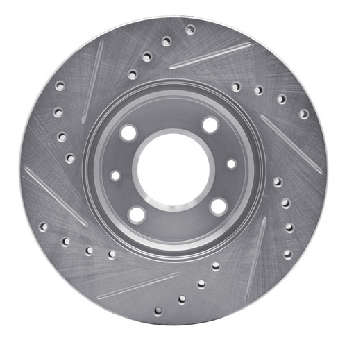 R1 12-25 Dodge Attitude (Mexico) Front Right Drilled & Slotted Silver Brake Rotor