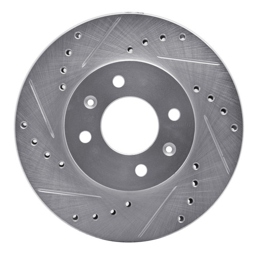 R1 12-25 Dodge Attitude (Mexico) Front Left Drilled & Slotted Silver Brake Rotor