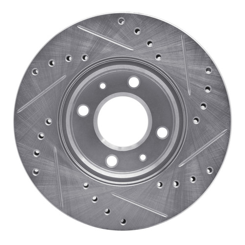 R1 12-25 Dodge Attitude (Mexico) Front Left Drilled & Slotted Silver Brake Rotor
