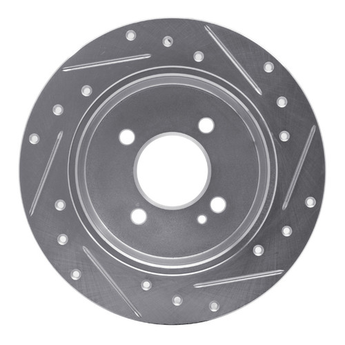 R1 12-25 Dodge Attitude (Mexico) Rear Left Drilled & Slotted Silver Brake Rotor