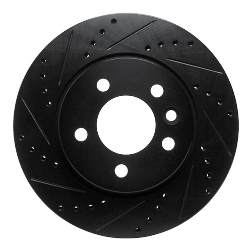 R1 10-17 Volkswagen AMAROK (Mexico) Front Left Drilled & Slotted Black Brake Rotor