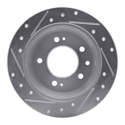 R1 09-16 Hyundai TUCSON Rear Right Drilled & Slotted Silver Brake Rotor