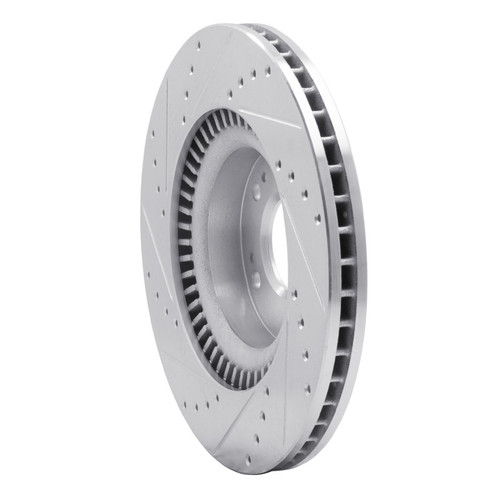 R1 09-11 Hyundai Genesis Sedan Front Right Drilled & Slotted Silver Brake Rotor