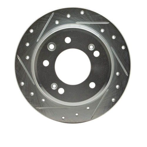 R1 09-16 Hyundai TUCSON Rear Left Drilled & Slotted Silver Brake Rotor