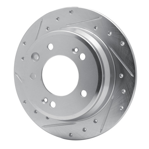 R1 09-16 Hyundai TUCSON Rear Left Drilled & Slotted Silver Brake Rotor