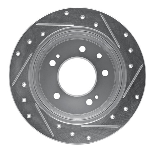 R1 09-16 Hyundai TUCSON Rear Left Drilled & Slotted Silver Brake Rotor