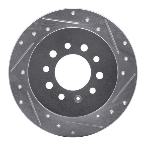 R1 07-08 Hyundai TIBURON Rear Right Drilled & Slotted Silver Brake Rotor