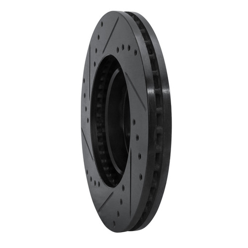 R1 09-15 Toyota Corolla (Mexico) Front Right Drilled & Slotted Black Brake Rotor