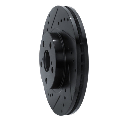 R1 09-15 Toyota Corolla (Mexico) Front Left Drilled & Slotted Black Brake Rotor