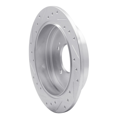 R1 06-09 Hyundai AZERA Rear Right Drilled & Slotted Silver Brake Rotor