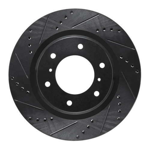R1 08-17 Mitsubishi Montero Limited (Mexico) Front Left Drilled & Slotted Black Brake Rotor