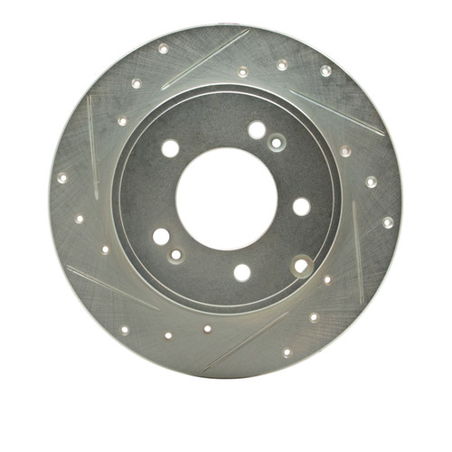 R1 05-20 Hyundai TUCSON Rear Left Drilled & Slotted Silver Brake Rotor