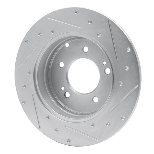 R1 05-20 Hyundai TUCSON Rear Left Drilled & Slotted Silver Brake Rotor