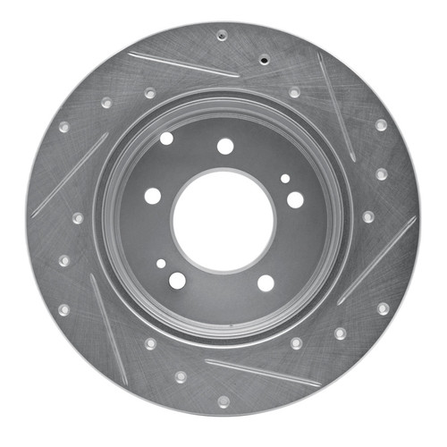 R1 05-20 Hyundai TUCSON Rear Left Drilled & Slotted Silver Brake Rotor