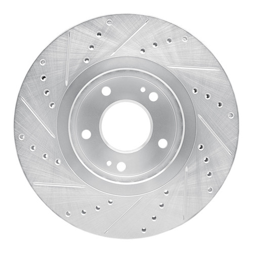 R1 04-11 Hyundai AZERA Front Right Drilled & Slotted Silver Brake Rotor