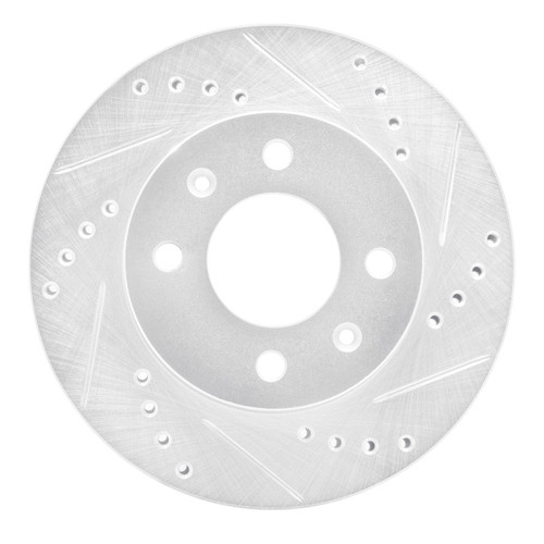 R1 03-06 Dodge Verna (Mexico) Front Right Drilled & Slotted Silver Brake Rotor
