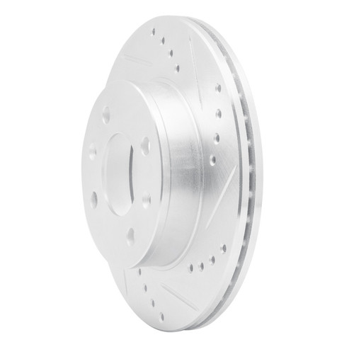 R1 03-06 Dodge Verna (Mexico) Front Right Drilled & Slotted Silver Brake Rotor