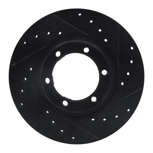 R1 87-89 Dodge Raider Front Right Drilled & Slotted Black Brake Rotor