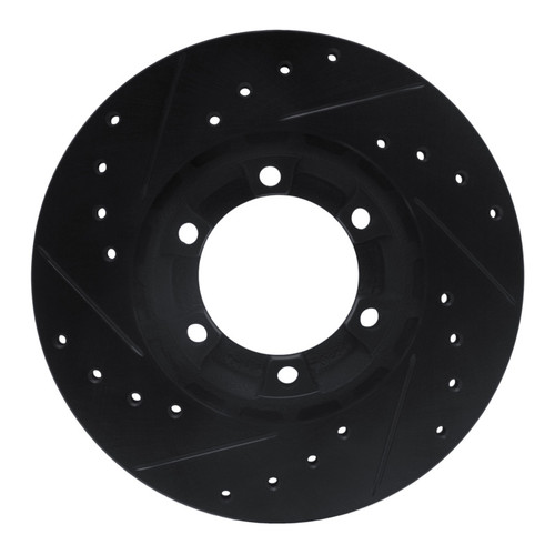 R1 87-89 Dodge Raider Front Right Drilled & Slotted Black Brake Rotor