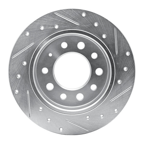 R1 03-08 Hyundai TIBURON Rear Left Drilled & Slotted Silver Brake Rotor