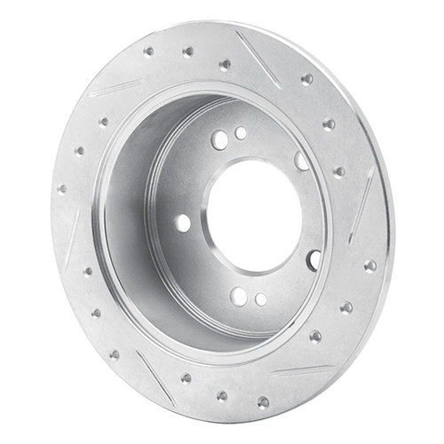 R1 01-10 Hyundai XG350 Rear Left Drilled & Slotted Silver Brake Rotor