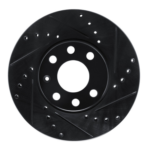 R1 00-05 Chevrolet Zafira (Mexico) Front Right Drilled & Slotted Black Brake Rotor