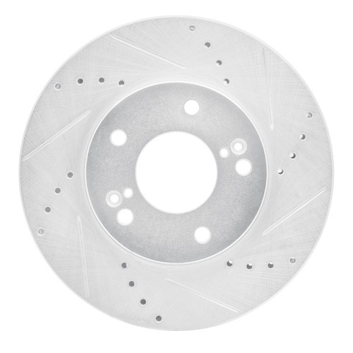 R1 01-03 Hyundai XG350 Front Right Drilled & Slotted Silver Brake Rotor