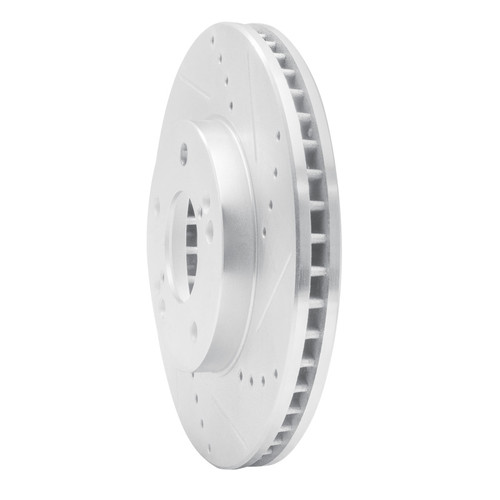 R1 01-03 Hyundai XG350 Front Right Drilled & Slotted Silver Brake Rotor