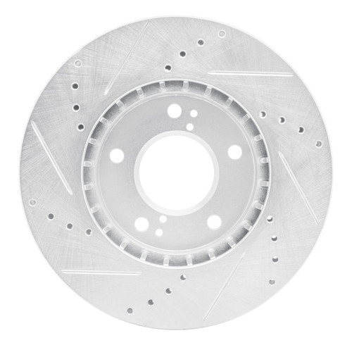 R1 01-03 Hyundai XG350 Front Right Drilled & Slotted Silver Brake Rotor