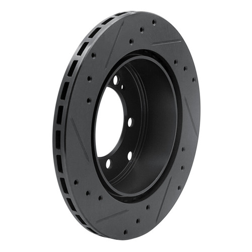 R1 94-95 Eagle TALON Rear Right Drilled & Slotted Black Brake Rotor