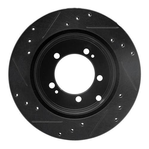 R1 94-95 Eagle TALON Rear Right Drilled & Slotted Black Brake Rotor