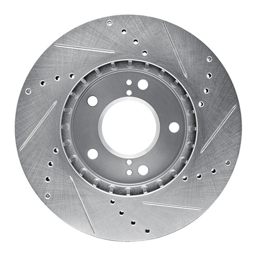 R1 01-03 Hyundai XG350 Front Left Drilled & Slotted Silver Brake Rotor