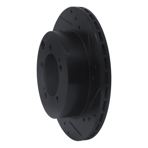 R1 92-96 Mitsubishi DIAMANTE Rear Right Drilled & Slotted Black Brake Rotor