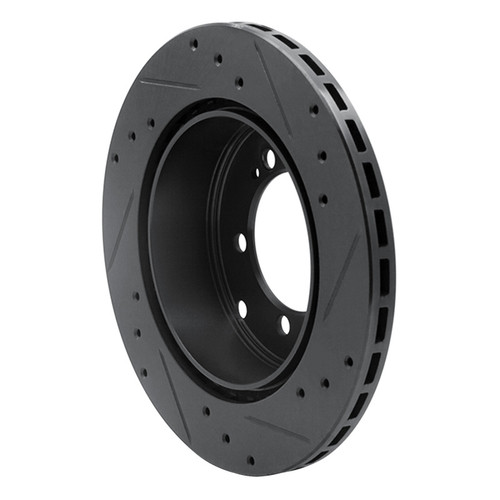 R1 94-95 Eagle TALON Rear Left Drilled & Slotted Black Brake Rotor